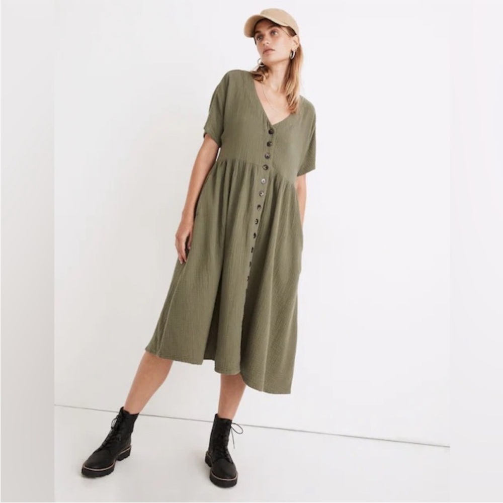 Button-Front Midi Dress; Madewell